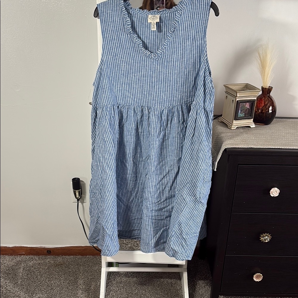 St. John's Bay Blue Striped Midi Dress
